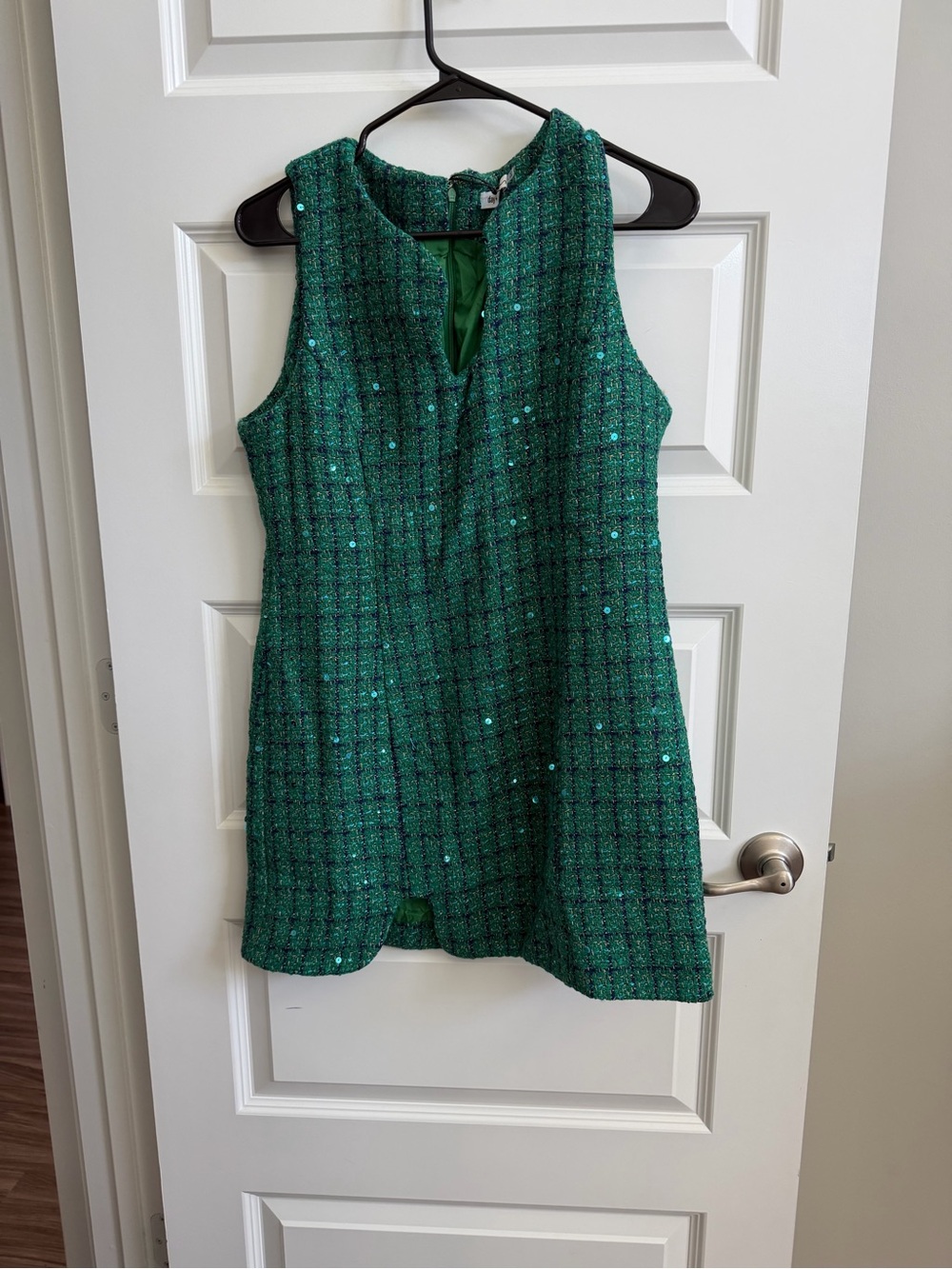 NWT Green Tweed Sequin Mini Dress Size Large